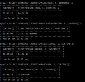 MySQL Time Functions - CSVeda